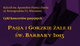 obraz-1 na stronie o tytule: Zaproszenie na cykl koncertów pasyjnych "Pasja i Gorzkie Żale u św. Barbary"