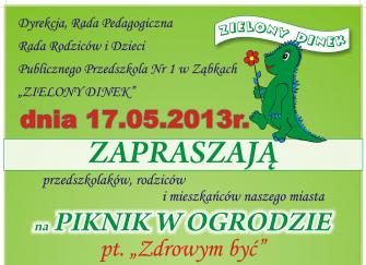 obraz-1 na stronie o tytule: Zaproszenie na "Piknik w ogrodzie" do "Zielonego Dinka"