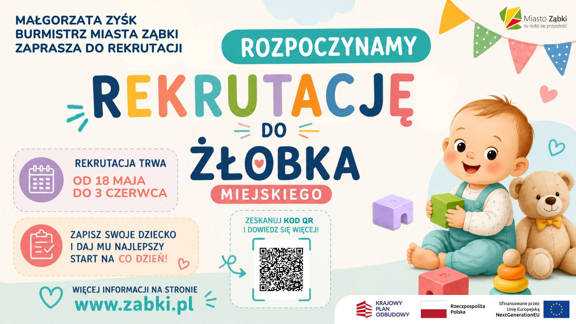 zdjecie na stronie o tytule: Rusza rekrutacja do miejskiego żłobka